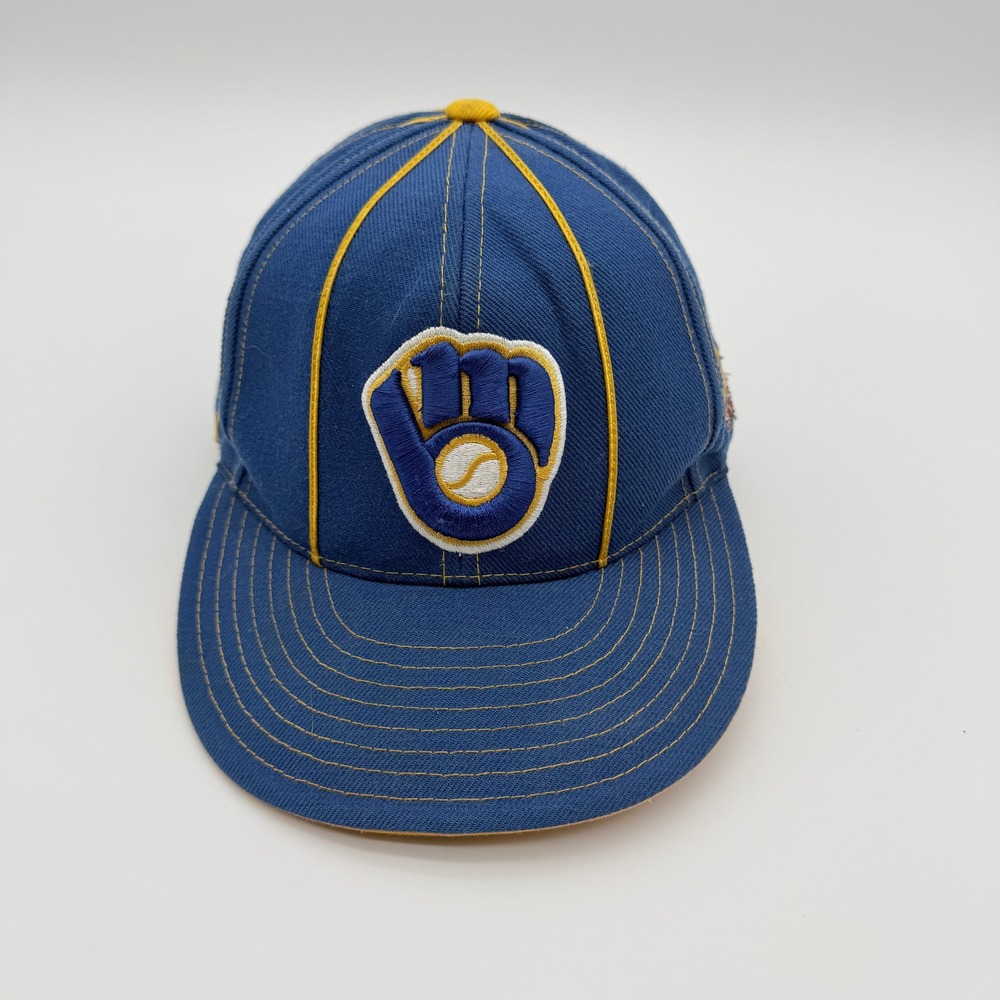 Vintage Milwaukee Brewers Hat Mens 7 American Needle MLB Wool Blend Y2K 90s 00s